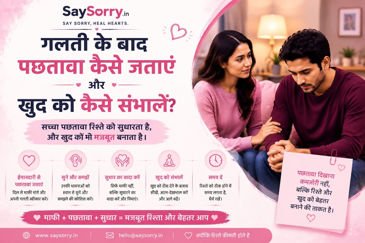 गलती के बाद पछतावा कैसे जताएं और खुद को कैसे संभालें