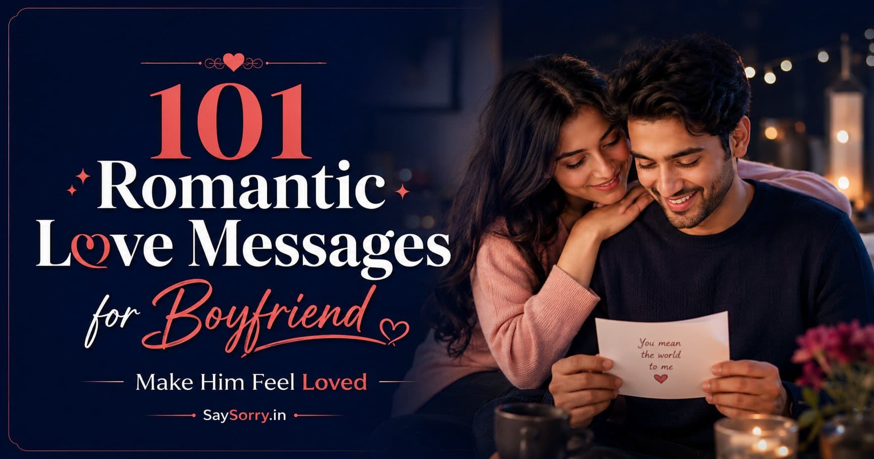 101 Romantic Love Messages for Boyfriend to Make Him Feel Loved - Say Sorry