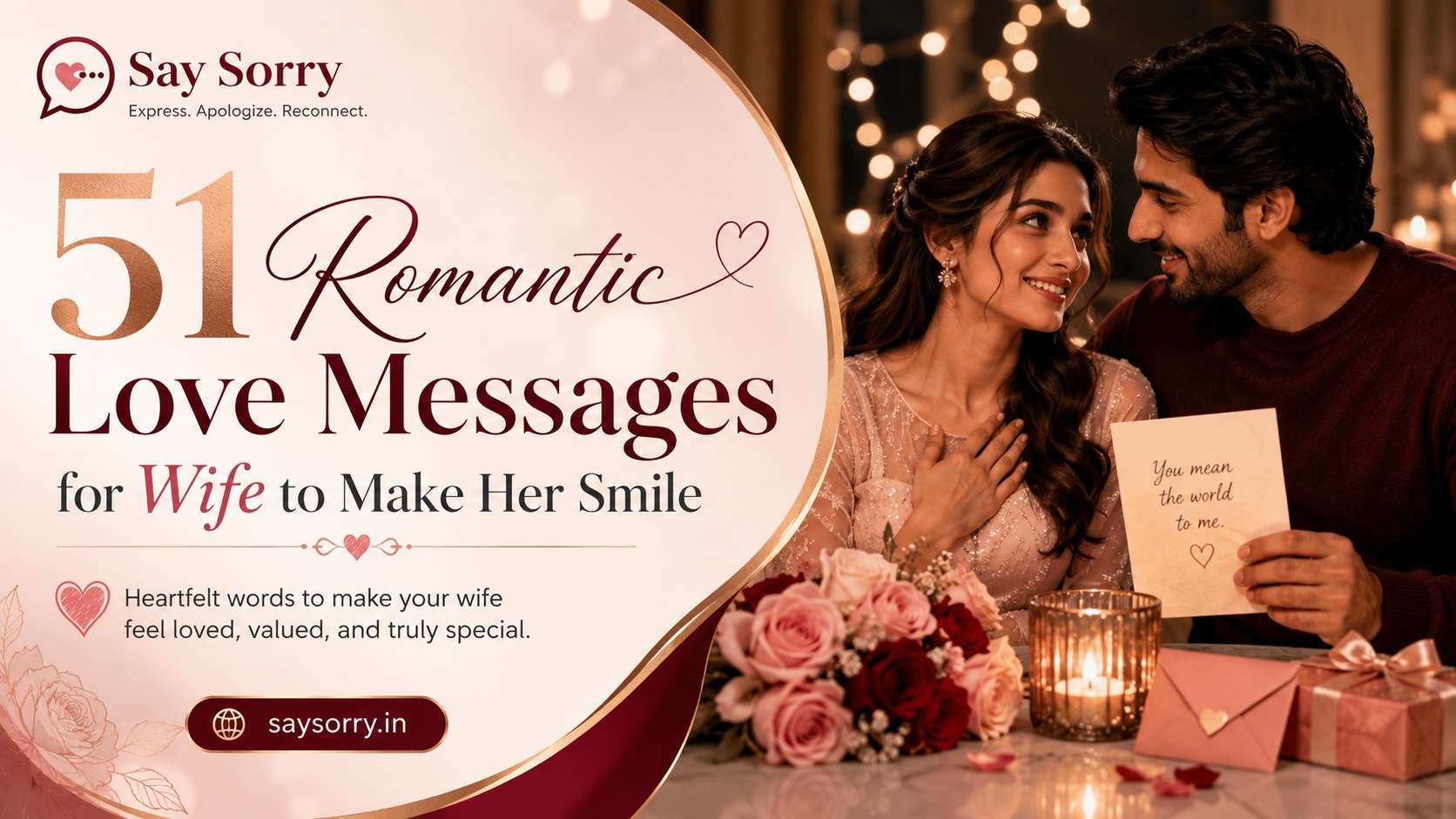 51 Romantic Love Messages for Wife to Make Her Smile