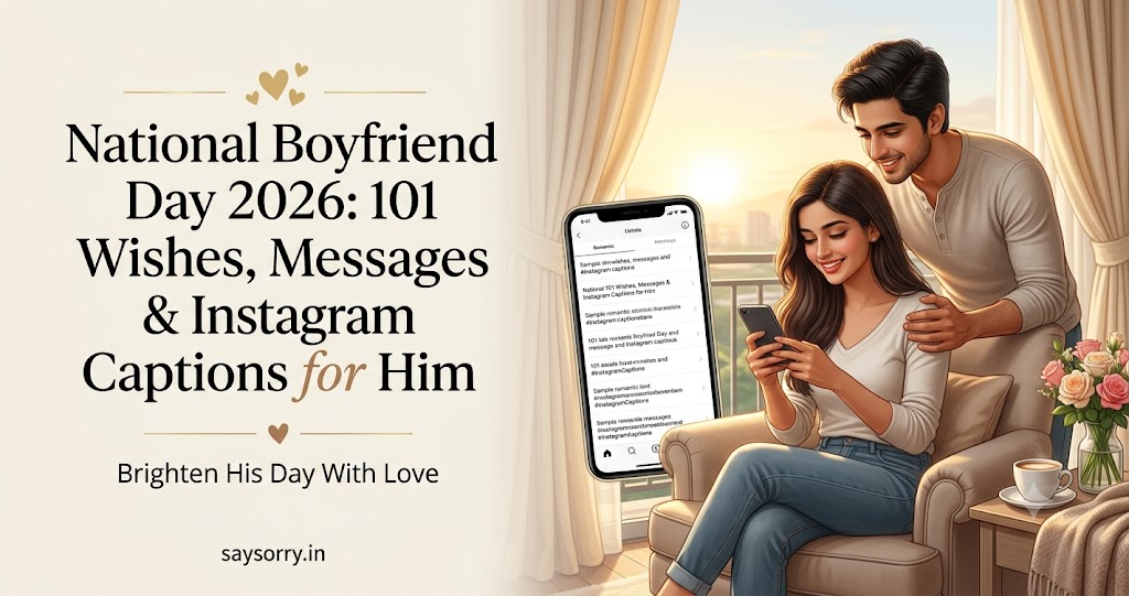 National Boyfriend Day 2026: 101 Wishes, Messages & Instagram Captions for Him - Say Sorry