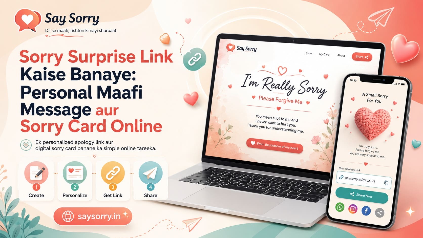 Sorry Surprise Link Kaise Banaye: Personal Maafi Message aur Sorry Card Online