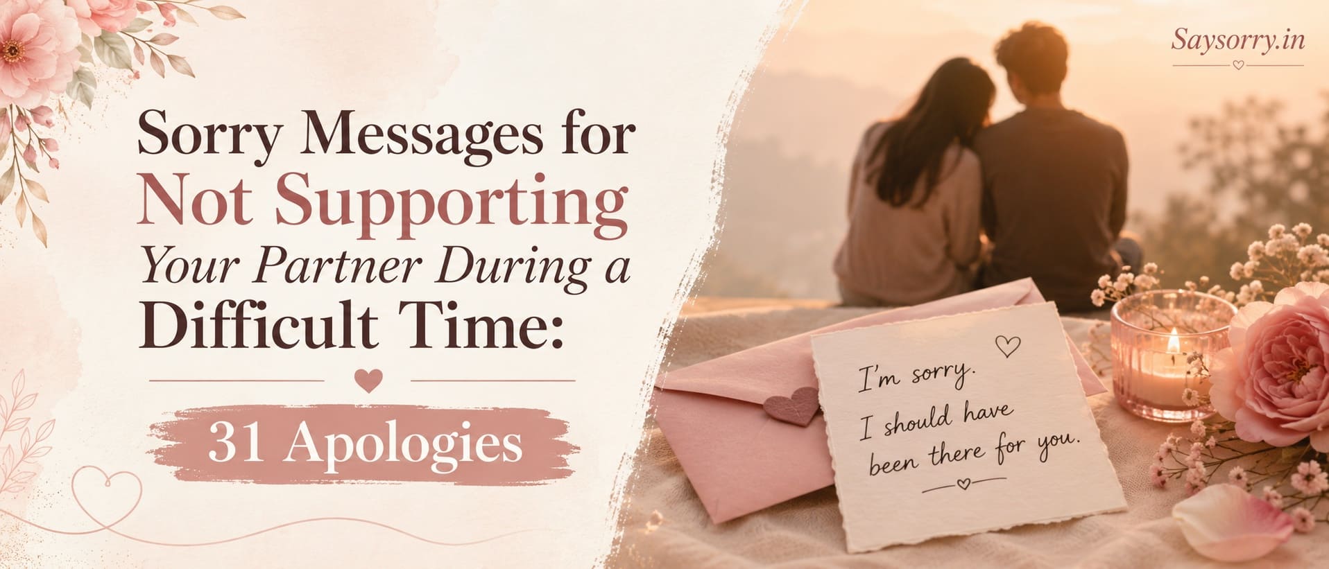 Sorry Messages for Not Supporting Your Partner During a Difficult Time: 31 Apologies