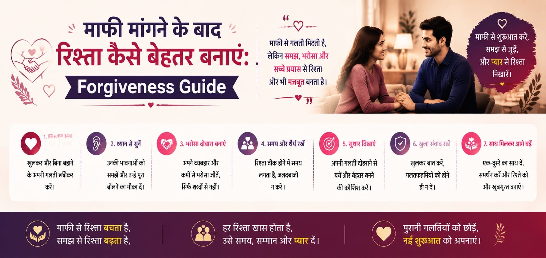 माफी मांगने के बाद रिश्ता कैसे बेहतर बनाएं: Forgiveness Guide