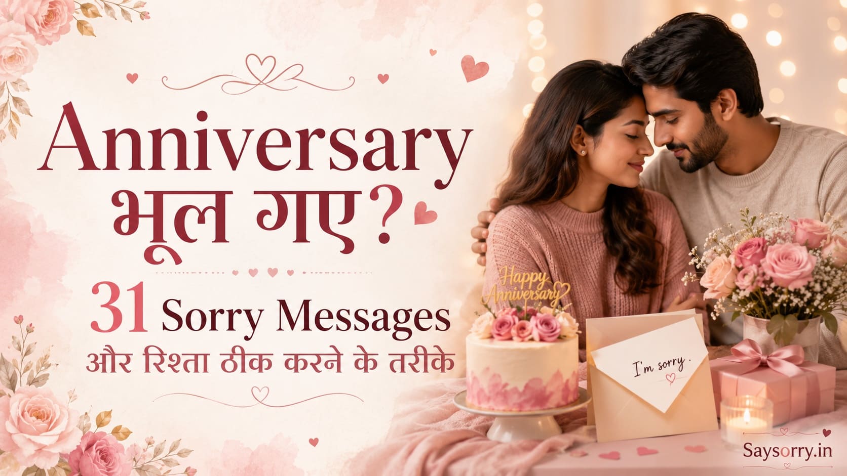 Anniversary भूल गए? 31 Sorry Messages और रिश्ता ठीक करने के तरीके