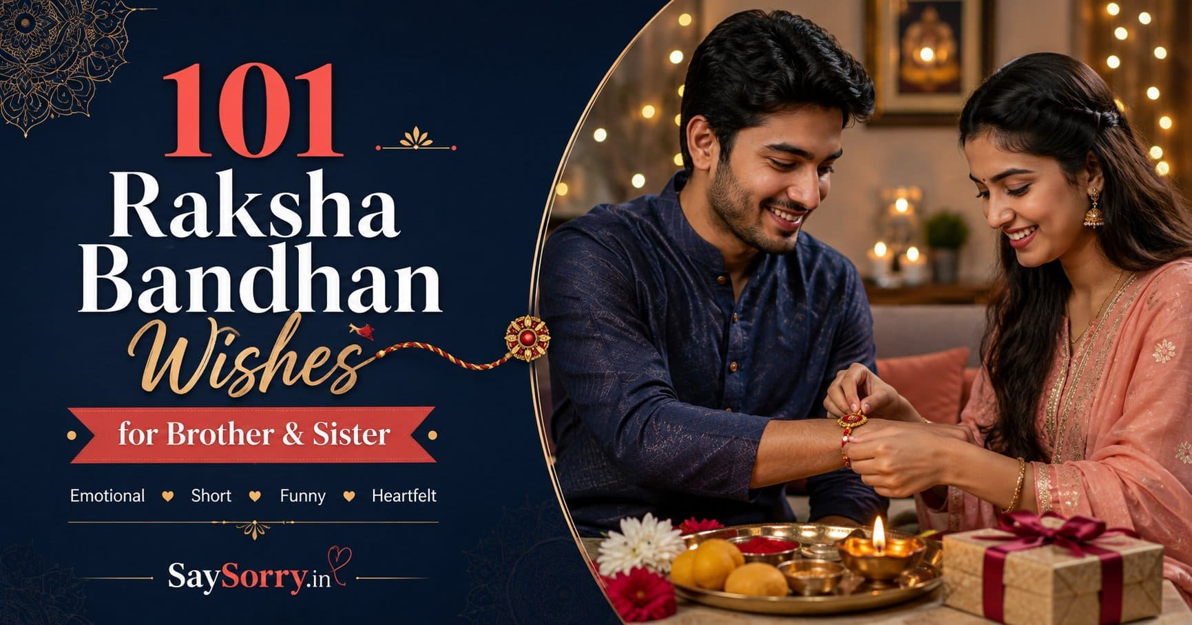 भाई-बहन के लिए 101 Raksha Bandhan Wishes: Emotional, Short & Heartfelt Messages - Say Sorry