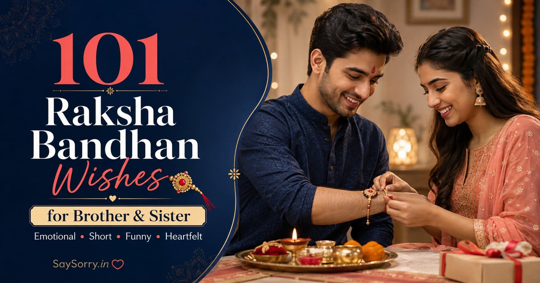 101 Raksha Bandhan Wishes for Brother & Sister: Emotional, Short, Funny & Heartfelt Messages - Say Sorry
