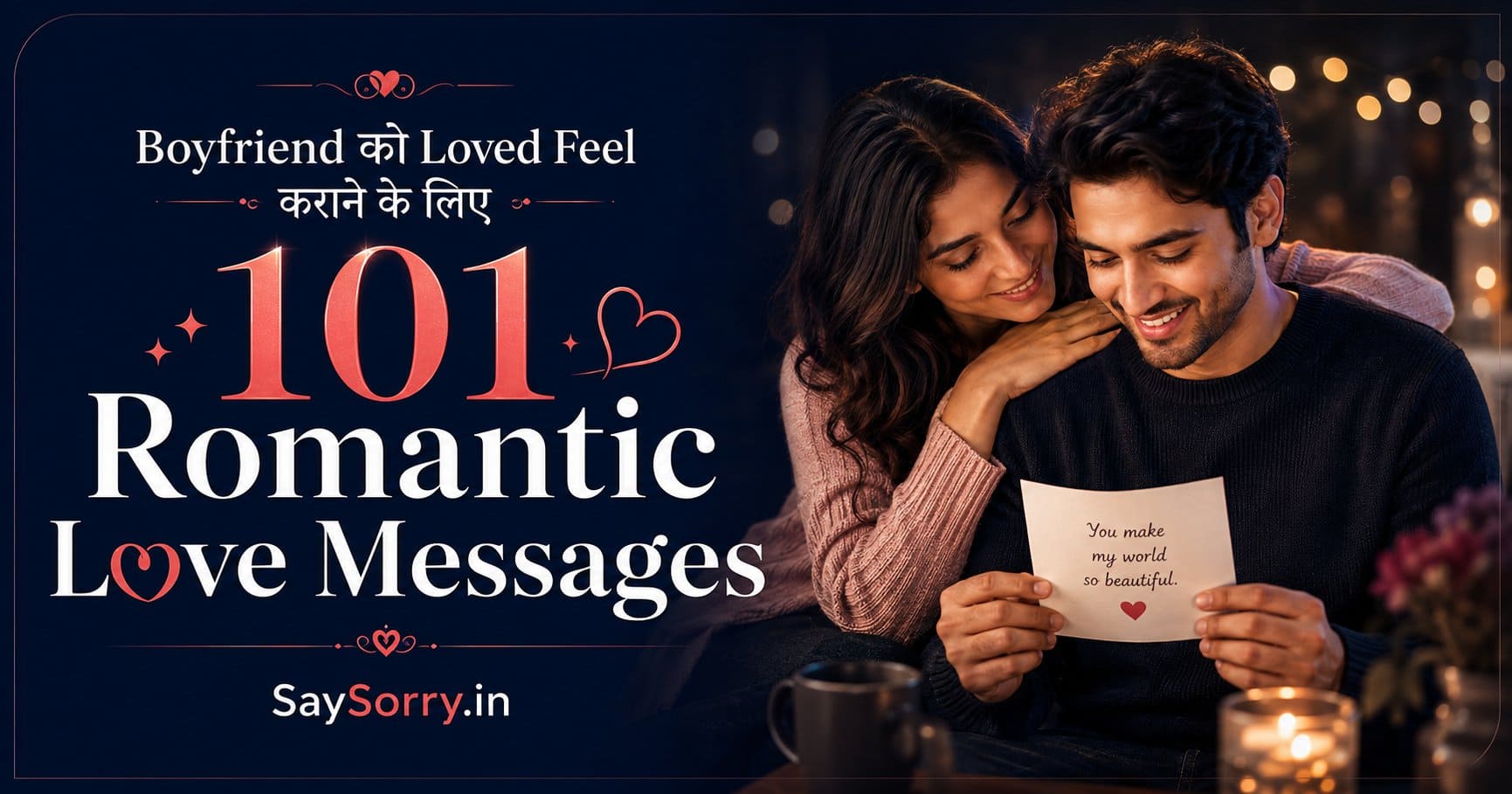Boyfriend को Loved Feel कराने के लिए 101 Romantic Love Messages - Say Sorry