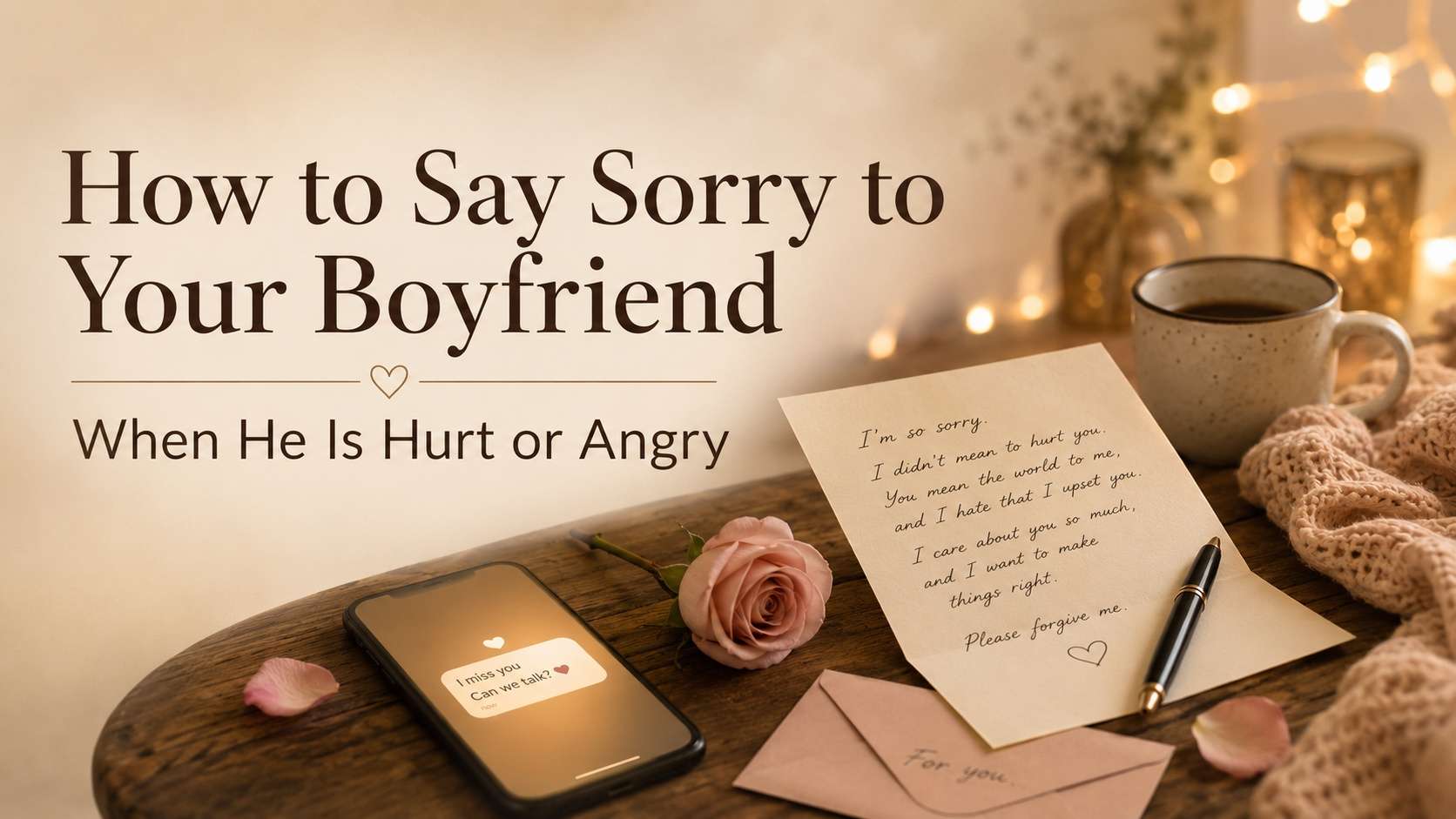 How to Say Sorry to Your Boyfriend When He Is Hurt: 11 Ways and 31 Messages