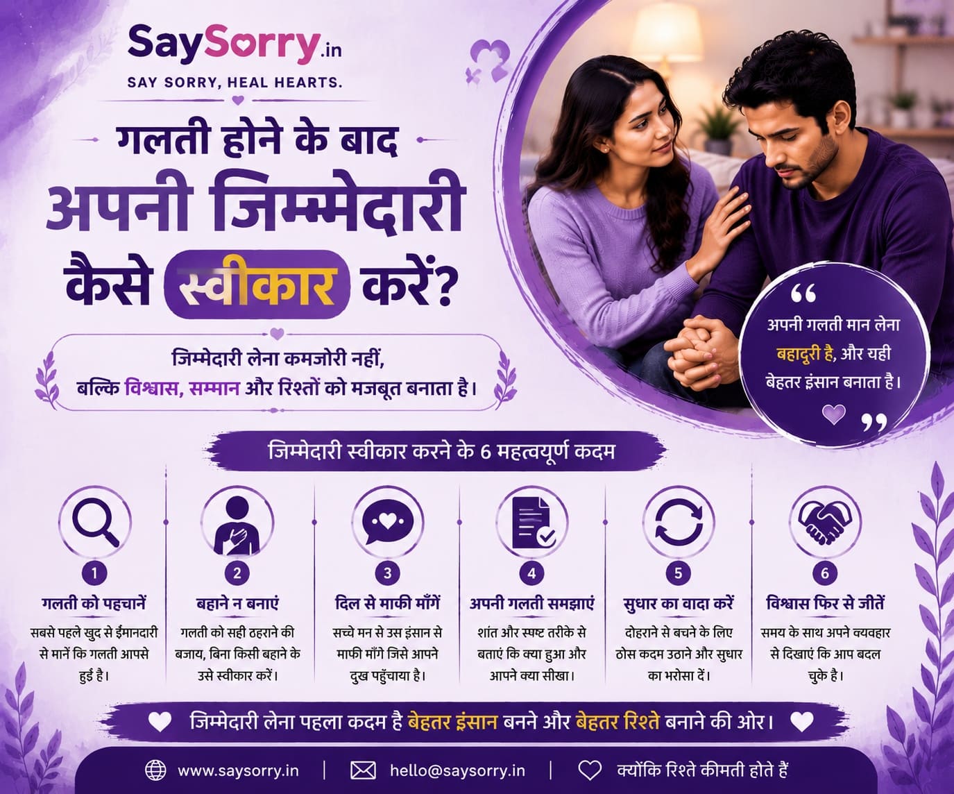 गलती होने के बाद अपनी जिम्मेदारी कैसे स्वीकार करें