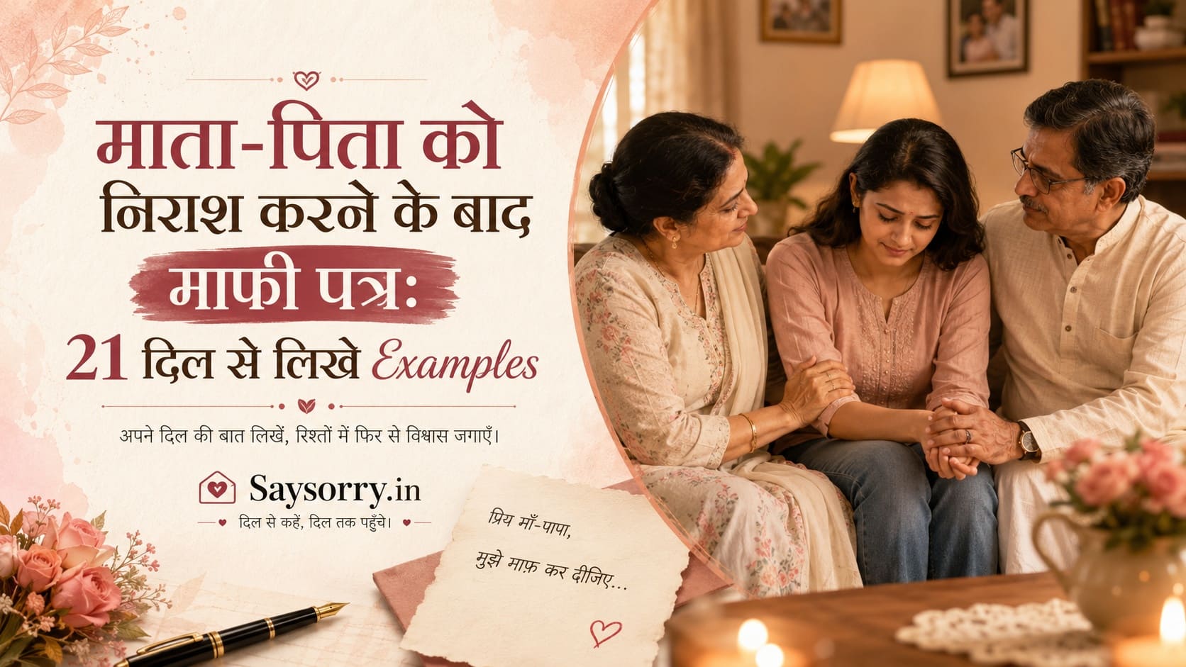 माता-पिता को निराश करने के बाद माफी पत्र: 21 दिल से लिखे Examples