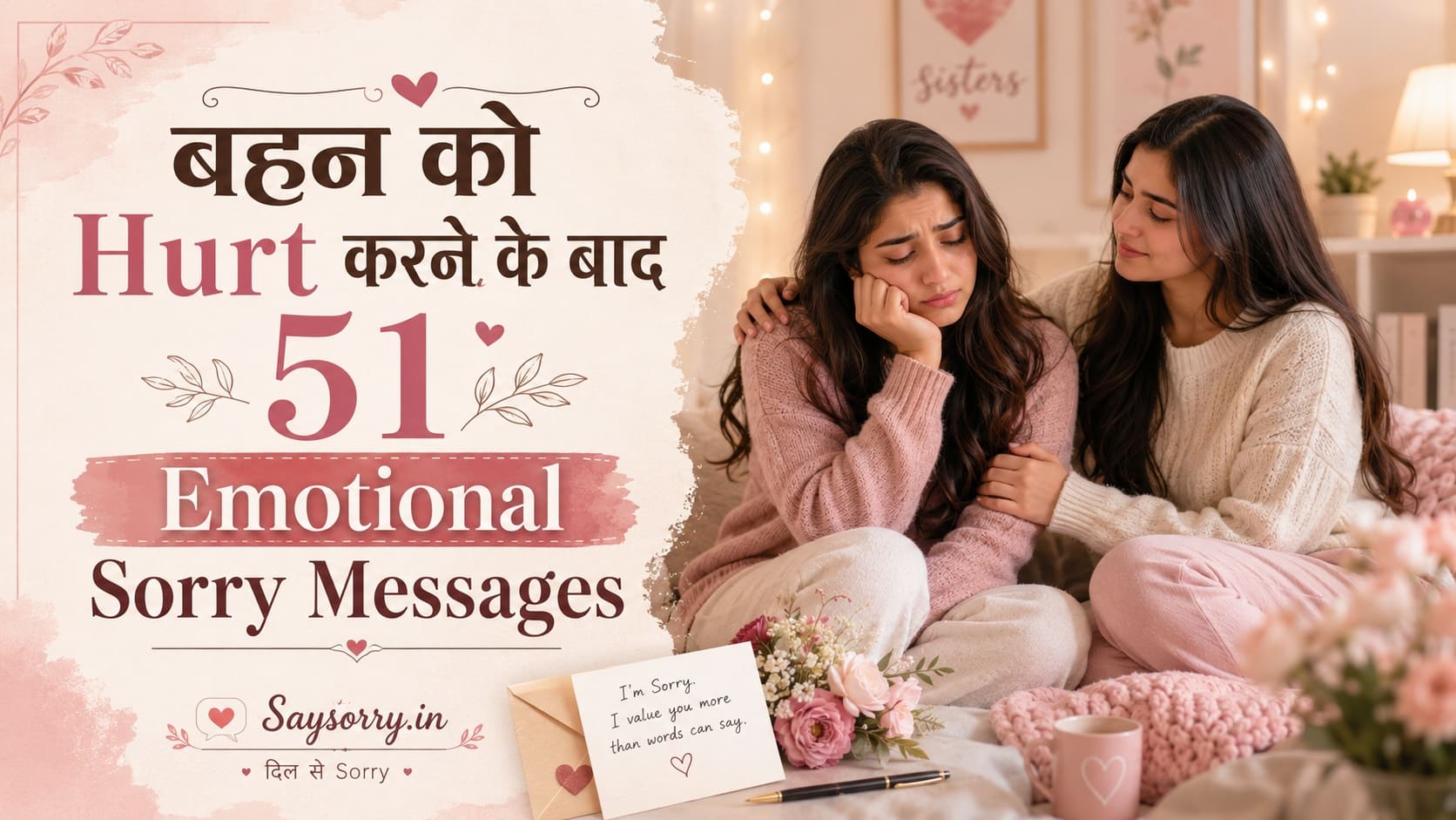 बहन को Hurt करने के बाद 51 Emotional Sorry Messages