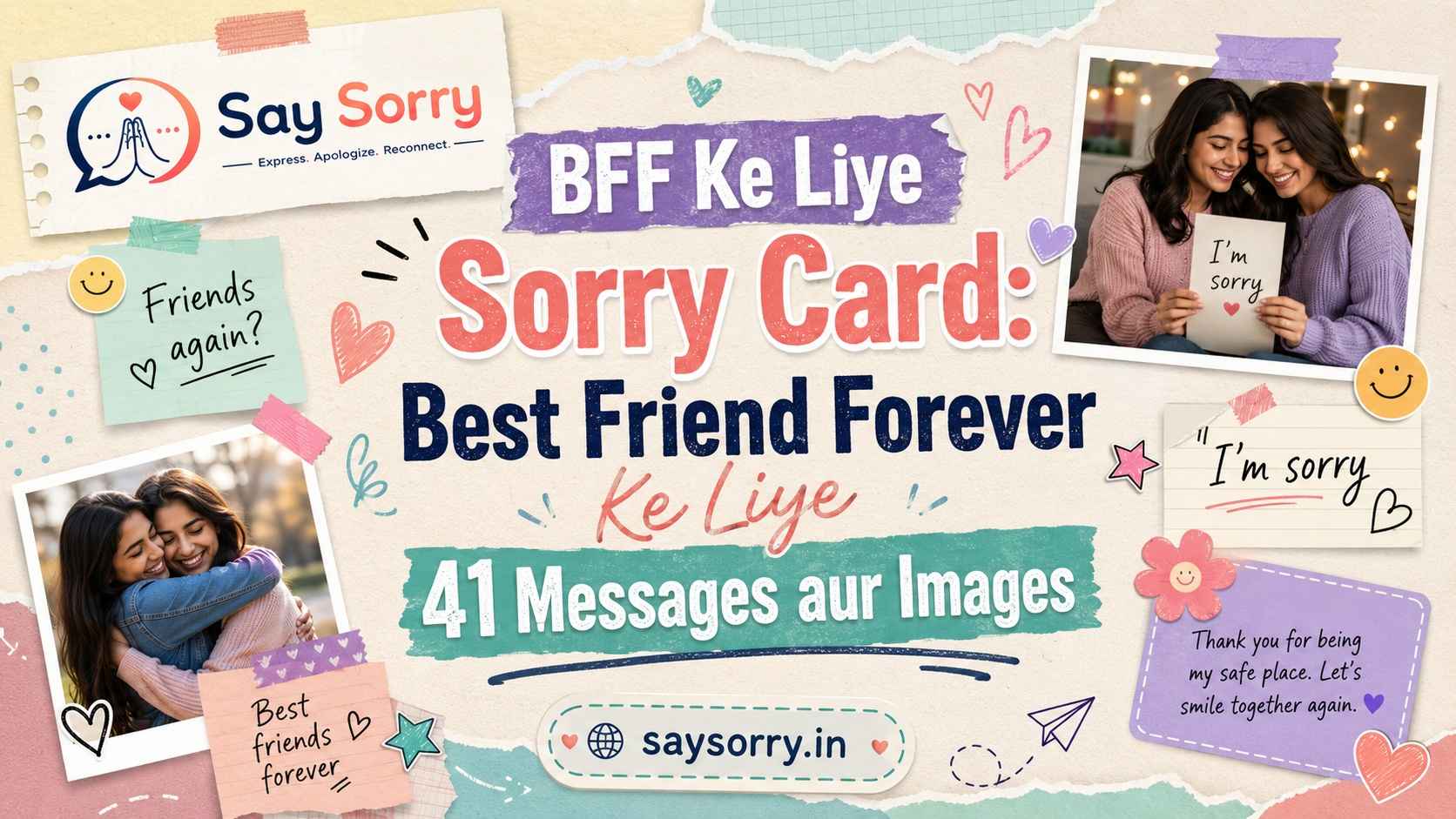 BFF Ke Liye Sorry Card: Best Friend Forever Ke Liye 41 Messages aur Images