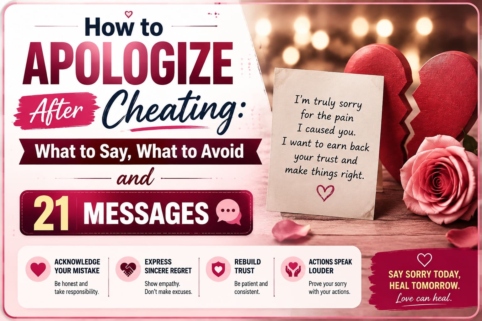How to Apologize After Cheating: What to Say, What to Avoid and 21 Messages