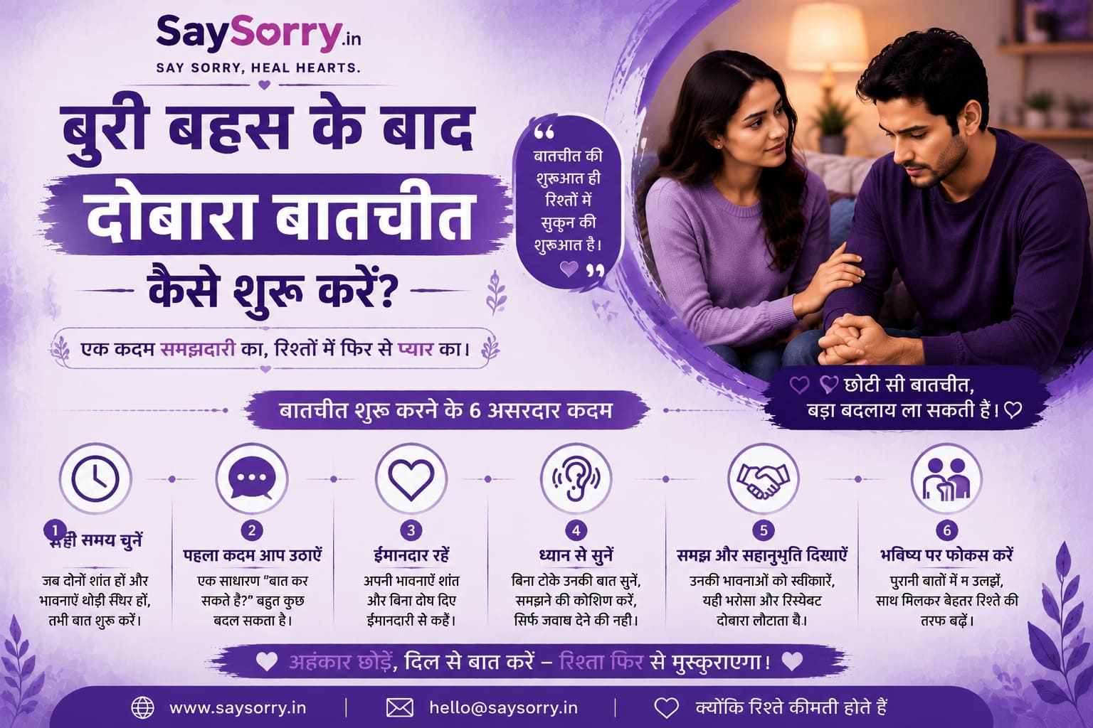 बुरी बहस के बाद दोबारा बातचीत कैसे शुरू करें