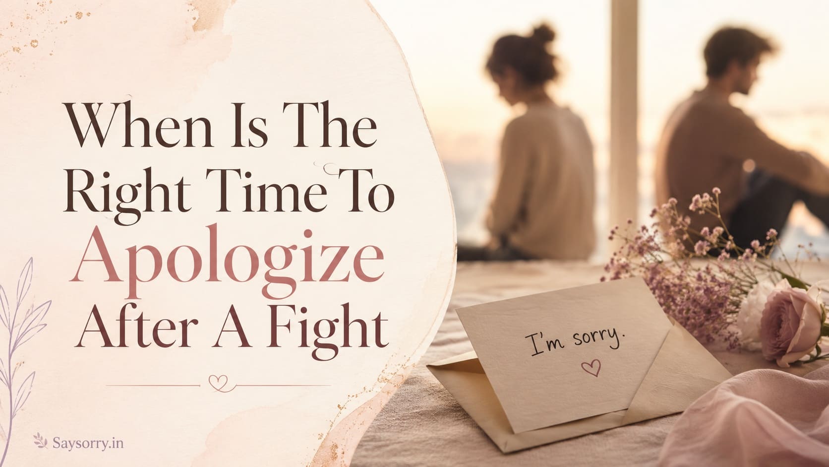 When Is The Right Time To Apologize After A Fight