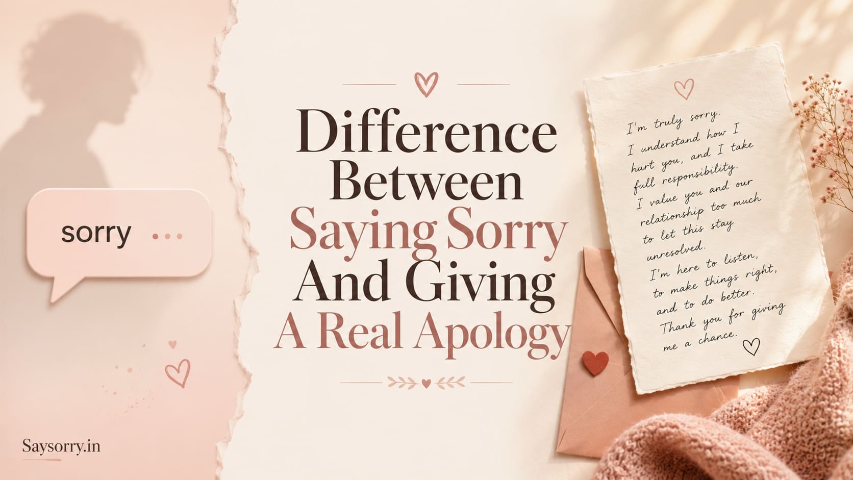 Difference Between Saying Sorry And Giving A Real Apology