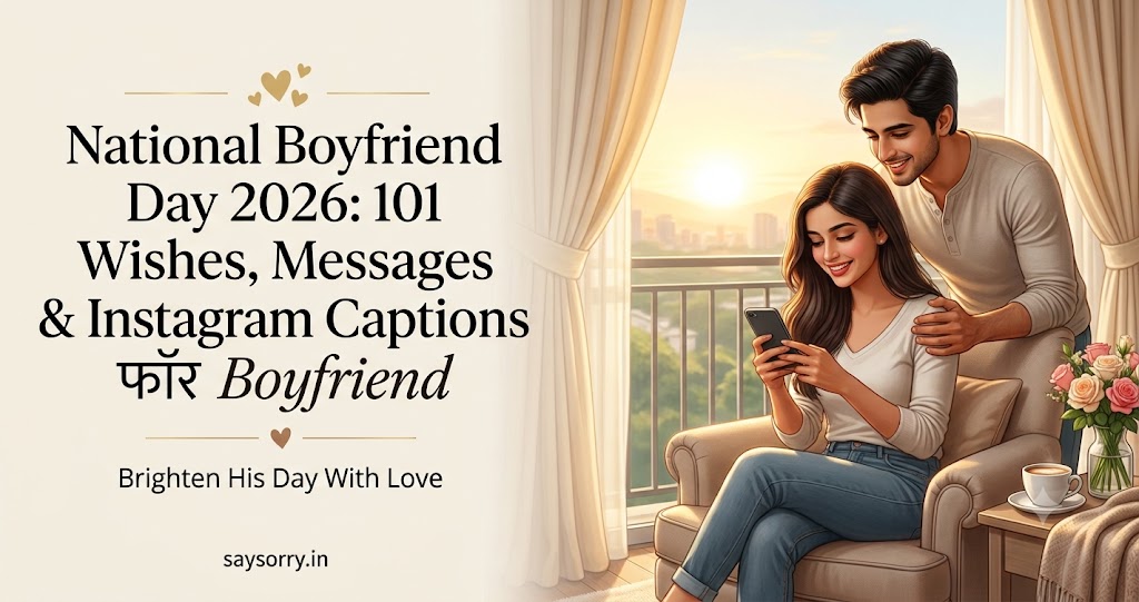 National Boyfriend Day 2026 पर Boyfriend के लिए 101 Wishes, Messages और Instagram Captions - Say Sorry
